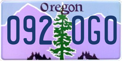OR license plate 092OGO