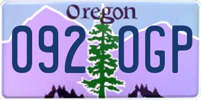 OR license plate 092OGP