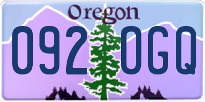 OR license plate 092OGQ