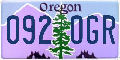 OR license plate 092OGR