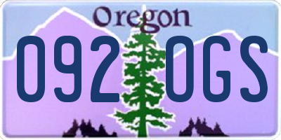 OR license plate 092OGS