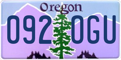 OR license plate 092OGU