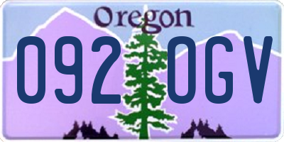 OR license plate 092OGV