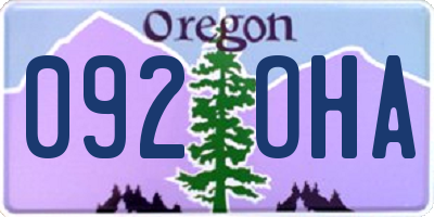 OR license plate 092OHA