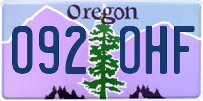 OR license plate 092OHF