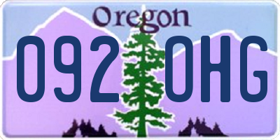 OR license plate 092OHG