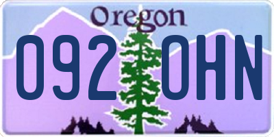 OR license plate 092OHN