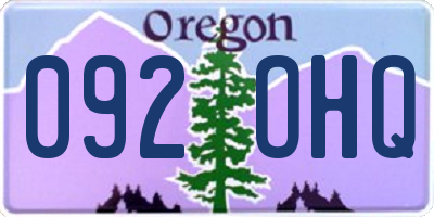 OR license plate 092OHQ