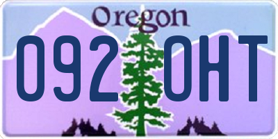 OR license plate 092OHT