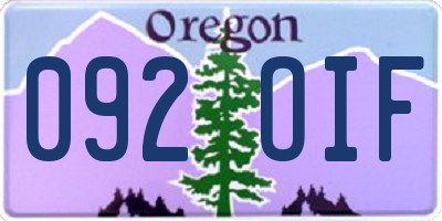 OR license plate 092OIF