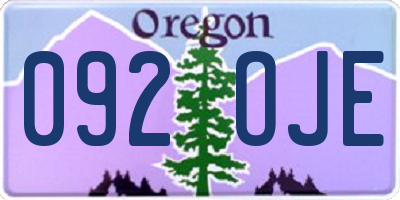 OR license plate 092OJE