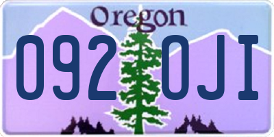 OR license plate 092OJI