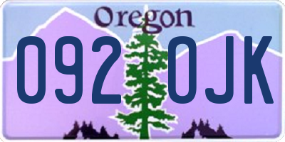OR license plate 092OJK