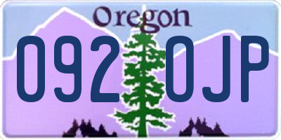 OR license plate 092OJP