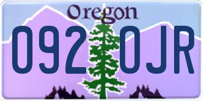 OR license plate 092OJR