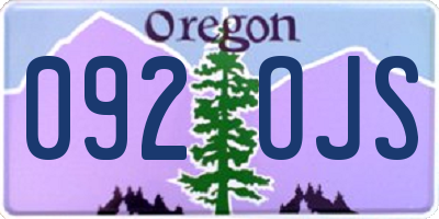 OR license plate 092OJS