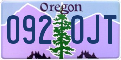 OR license plate 092OJT