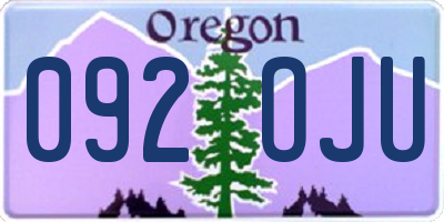 OR license plate 092OJU