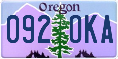 OR license plate 092OKA