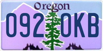 OR license plate 092OKB