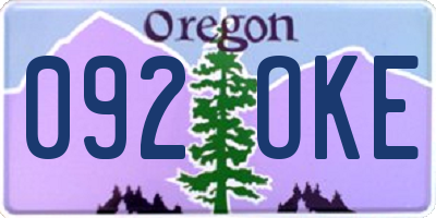 OR license plate 092OKE
