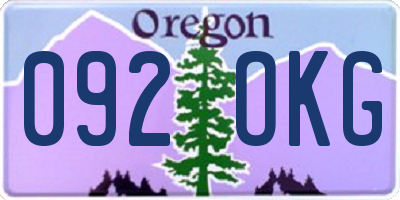 OR license plate 092OKG