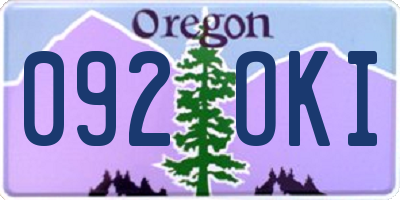 OR license plate 092OKI