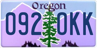 OR license plate 092OKK