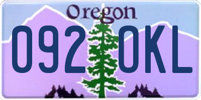 OR license plate 092OKL