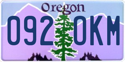 OR license plate 092OKM