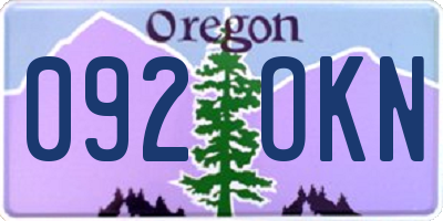 OR license plate 092OKN