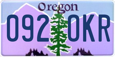OR license plate 092OKR
