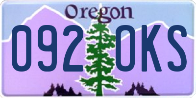 OR license plate 092OKS