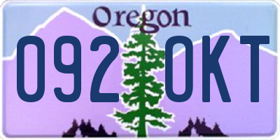 OR license plate 092OKT