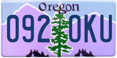 OR license plate 092OKU