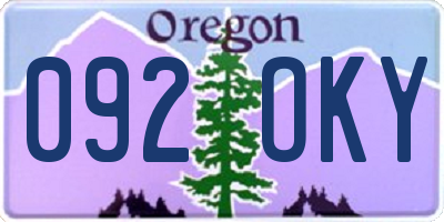 OR license plate 092OKY