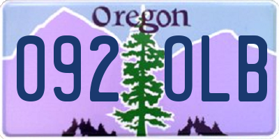 OR license plate 092OLB
