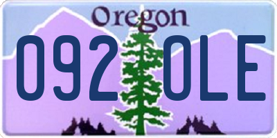 OR license plate 092OLE