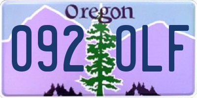 OR license plate 092OLF