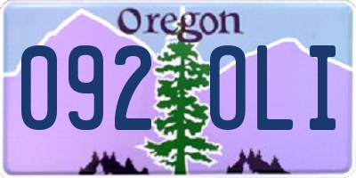 OR license plate 092OLI