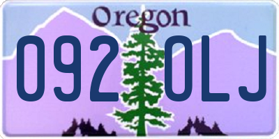 OR license plate 092OLJ