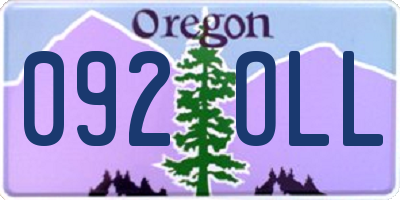 OR license plate 092OLL