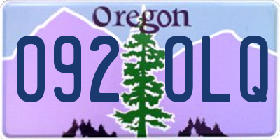 OR license plate 092OLQ