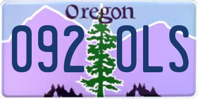 OR license plate 092OLS