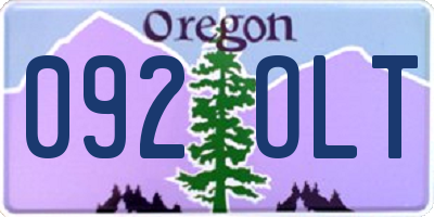 OR license plate 092OLT