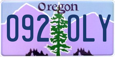 OR license plate 092OLY