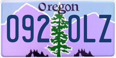 OR license plate 092OLZ