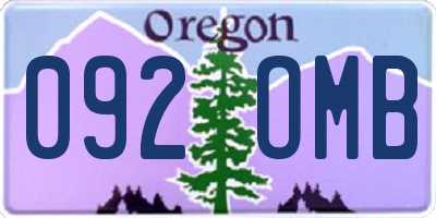 OR license plate 092OMB