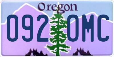 OR license plate 092OMC