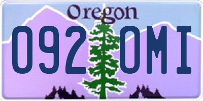 OR license plate 092OMI